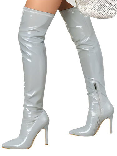 Sexy Stiletto High Heels Women's Over-The-Knee Boots Pointed Toe Ladies Sexy Thigh High Boots -, Boots , Drestiny , 10, 11, 4, 5, 6, 7, 8, 9, Apricot, Australia, Black, Boots, Grey, High Heels, Knee Highs, Red, Stilettos, Thigh Highs, United Kingdom, United States, White , Drestiny , www.shopdrestiny.com